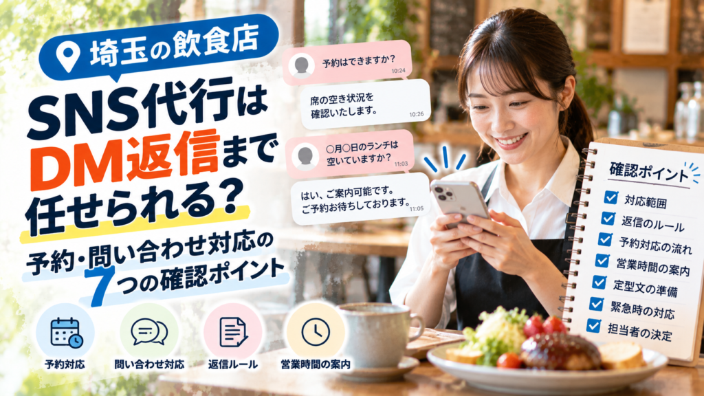 埼玉の飲食店SNS代行はDM返信まで任せられる？予約・問い合わせ対応の7つの確認ポイント
