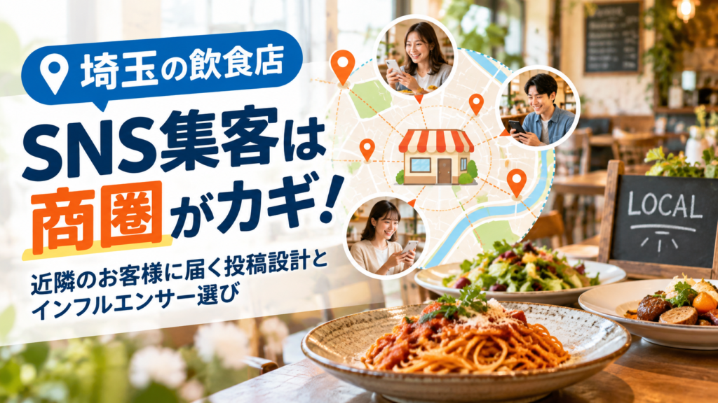 埼玉の飲食店SNS集客は商圏がカギ！近隣のお客様に届く投稿設計とインフルエンサー選び