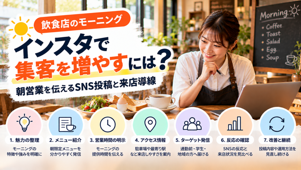 埼玉の飲食店集客でモーニング客を増やすには？カフェの朝営業を伝えるSNS投稿と来店導線