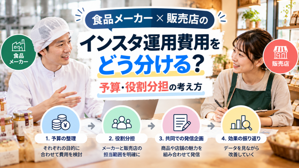 埼玉のインスタ運用費用を共同販促でどう分ける？食品メーカーと販売店の予算・役割分担ガイド
