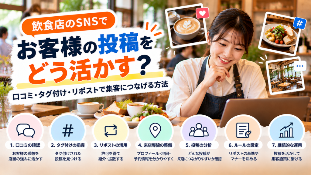 埼玉の飲食店SNSでお客様の投稿を活かすには？口コミ・タグ付け・リポストの確認事項と集客導線